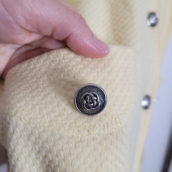 Vintage Midyat Soft Yellow 90s Thermal Texture Y2K Matching Set Short Sleeve - Picture 3 of 14